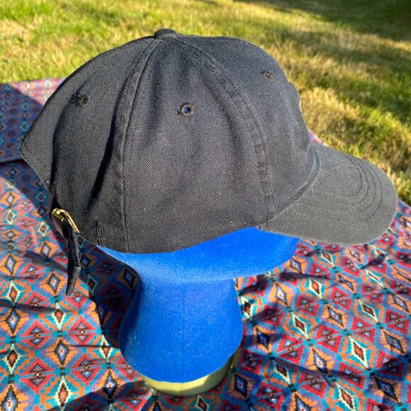 Vtg Birkenstock Hat Strap-back Adjustable Fit Unisex Navy All Cotton Hong Kong - Picture 6 of 9